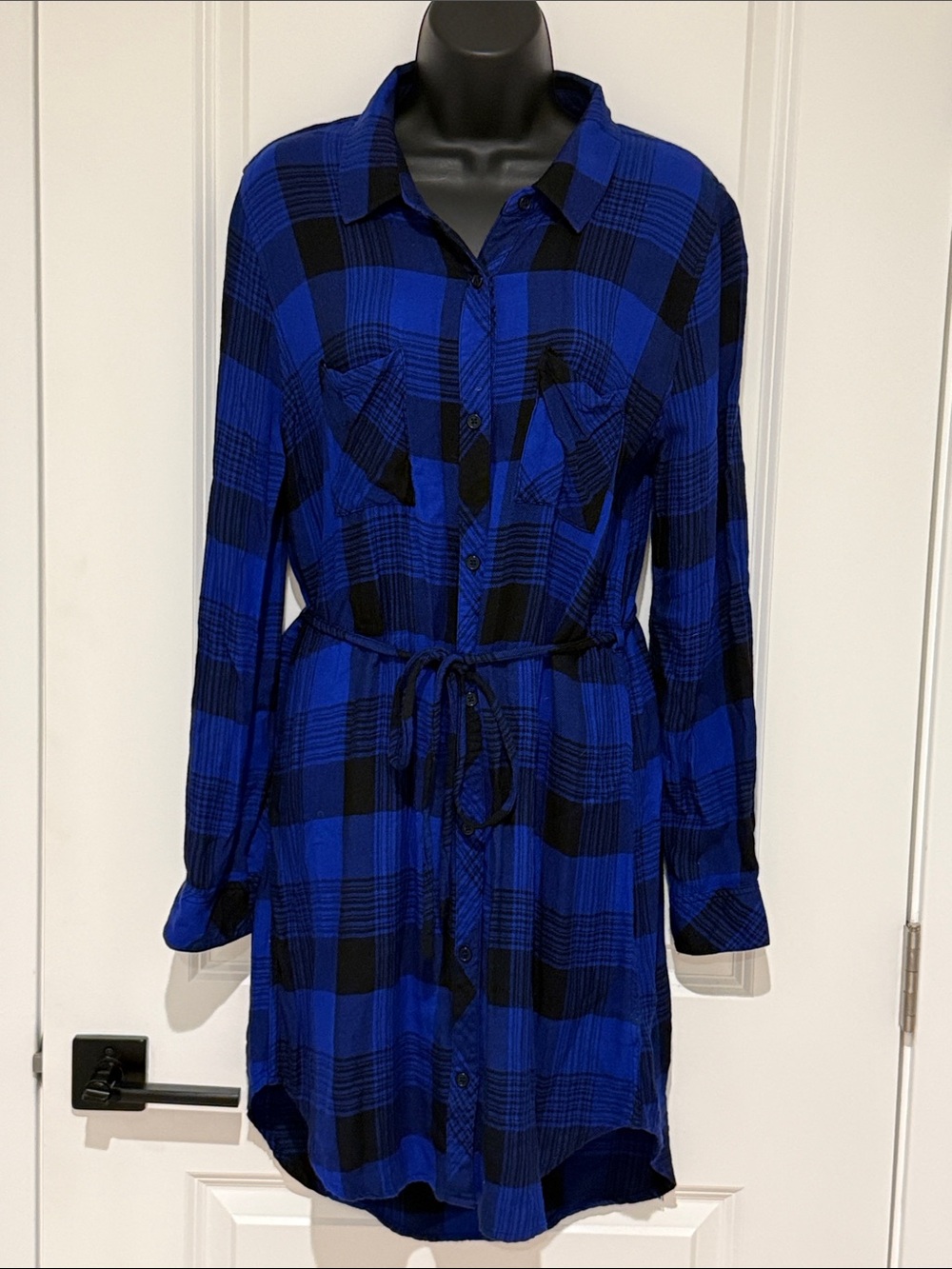 Rails Long Sleeve Plaid Button Down Shirt Dress